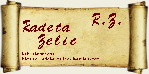 Radeta Zelić vizit kartica